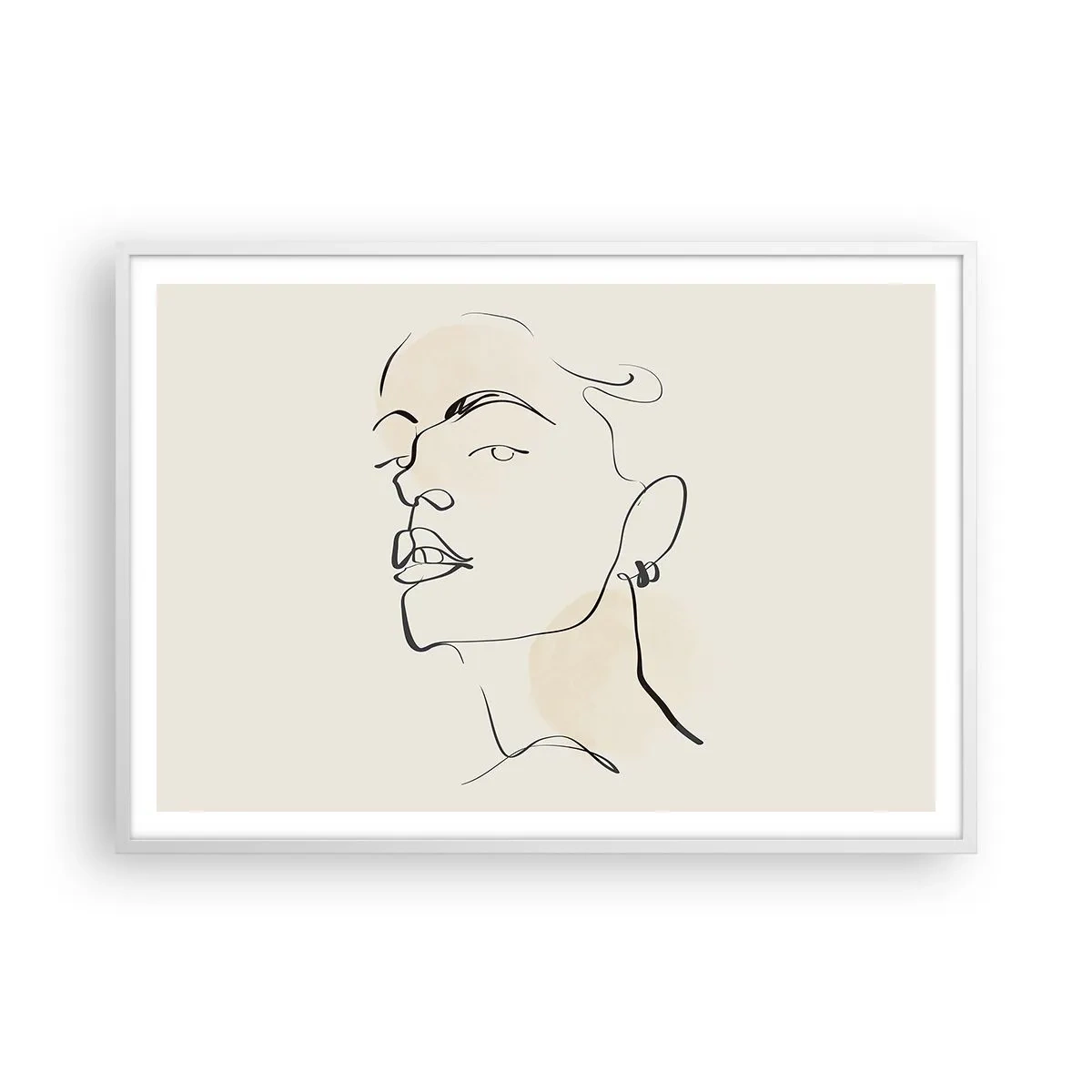 Poster in cornice bianca - Sguardo fiero - 100x70 cm