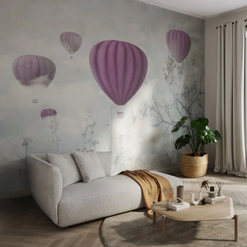 Fotomurali Autoadesivo Deluxe Sticker - Come navi nel cielo - Astrazione, Volo in mongolfiera, Grafica - 250x175 cm