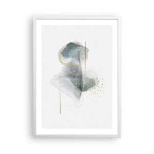 Poster in cornice bianca - Sui legami del grigio e dell'oro - 50x70 cm