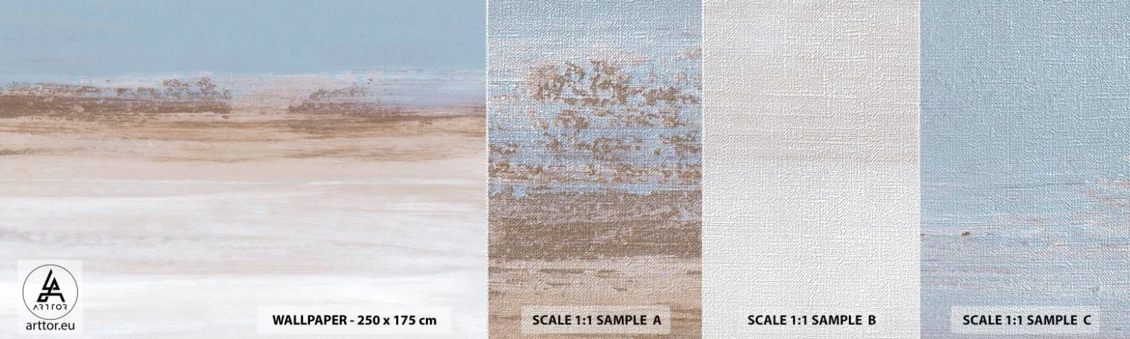 Campione di Fotomurale Premium Canvas - Paesaggio incerto - Pezzo, Luminoso, Minimalismo - 100x30 cm