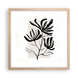 Poster in cornice rovere chiaro - Uno schizzo per l'erbario - 40x40 cm