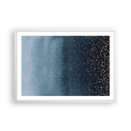 Poster in cornice bianca - Composizione: fasi blu - 70x50 cm