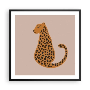 Poster in cornice nera - Il leopardo è un motivo di moda - 60x60 cm