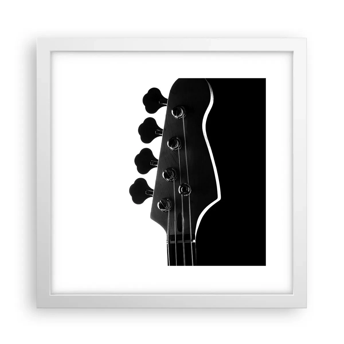 Poster in cornice bianca - Silenzio rock - 30x30 cm