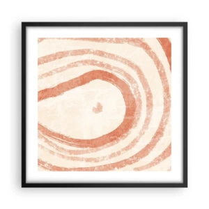 Poster in cornice nera - Cerchi di corallo - 50x50 cm