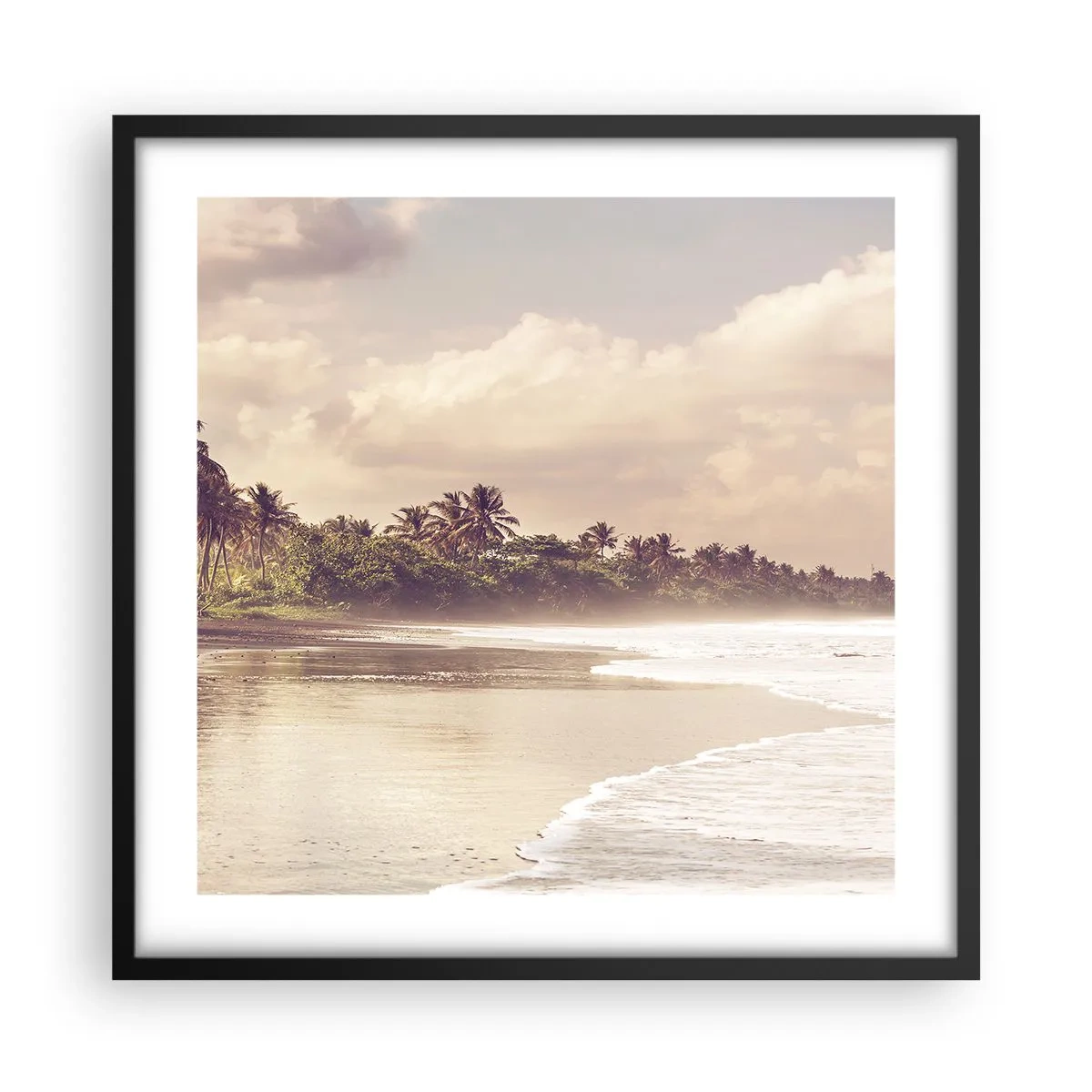 Poster in cornice nera - La carezza delle onde - 50x50 cm