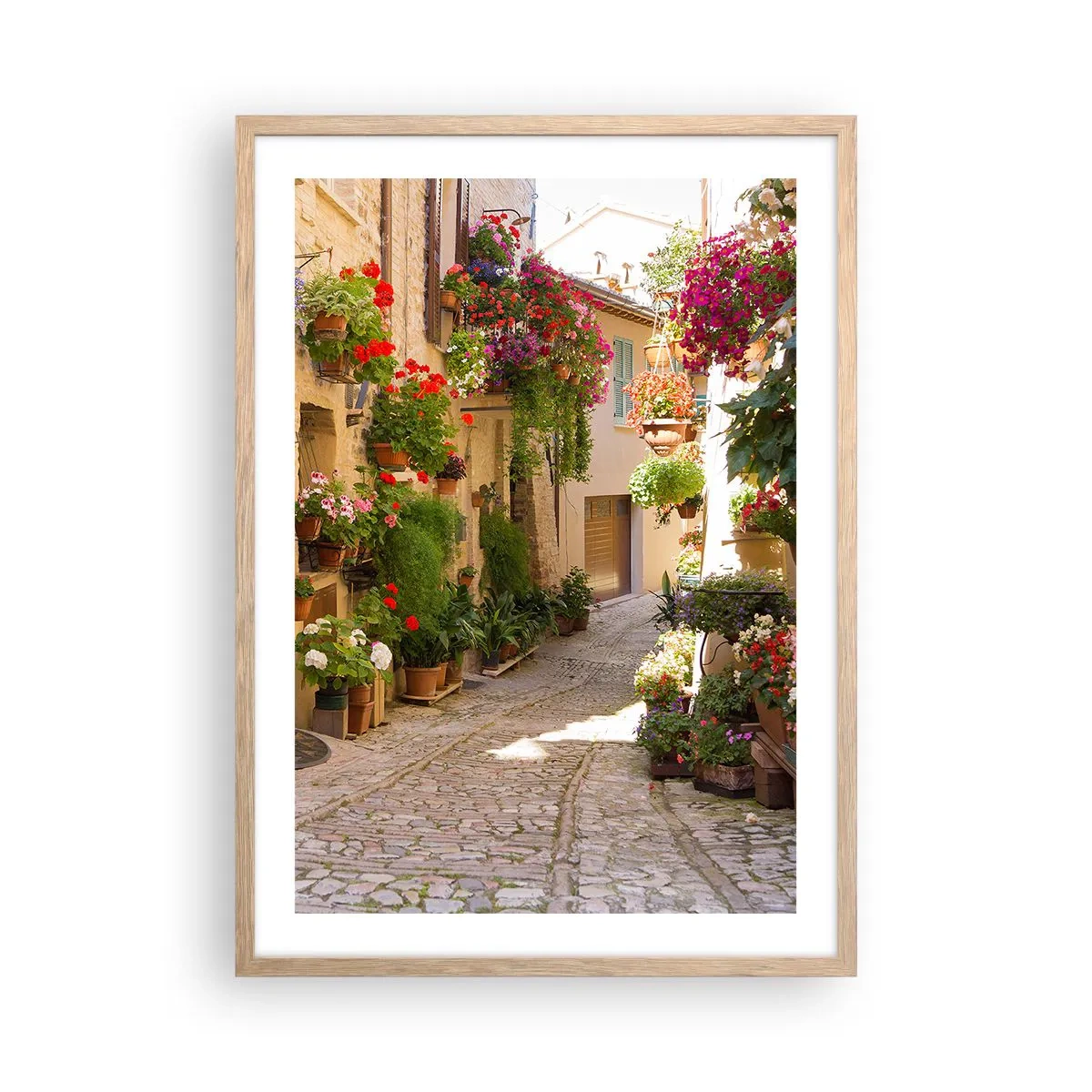 Poster in cornice rovere chiaro - Un'esplosione di fiori - 50x70 cm