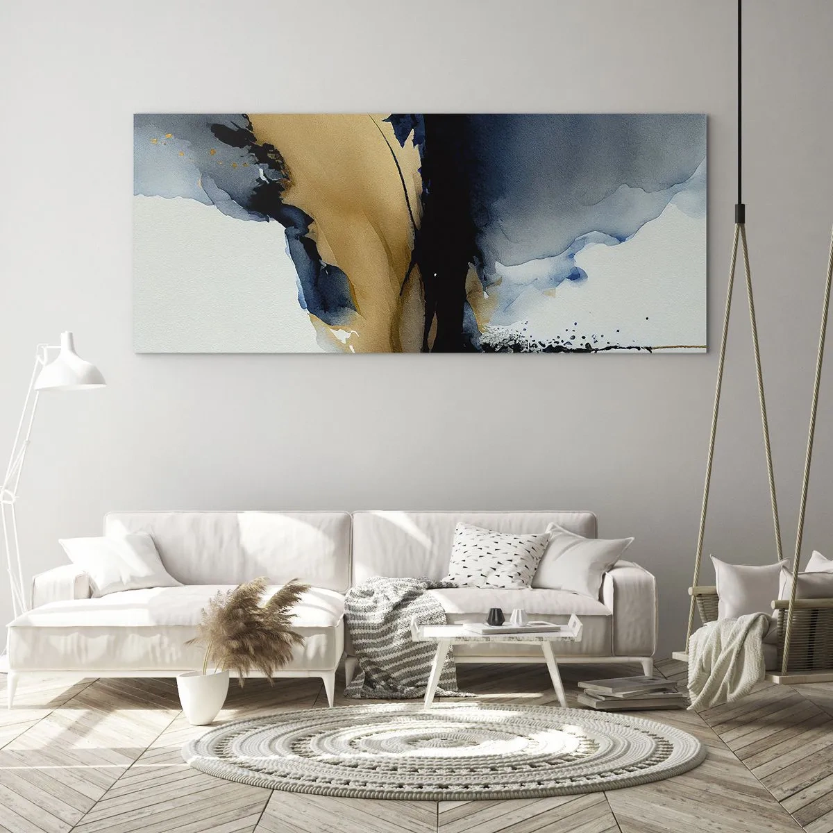 Quadro su vetro - Dietro la cortina - 90x30 cm