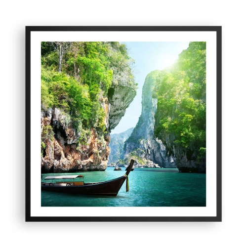 Poster in cornice nera - Invito a un viaggio esotico - 60x60 cm