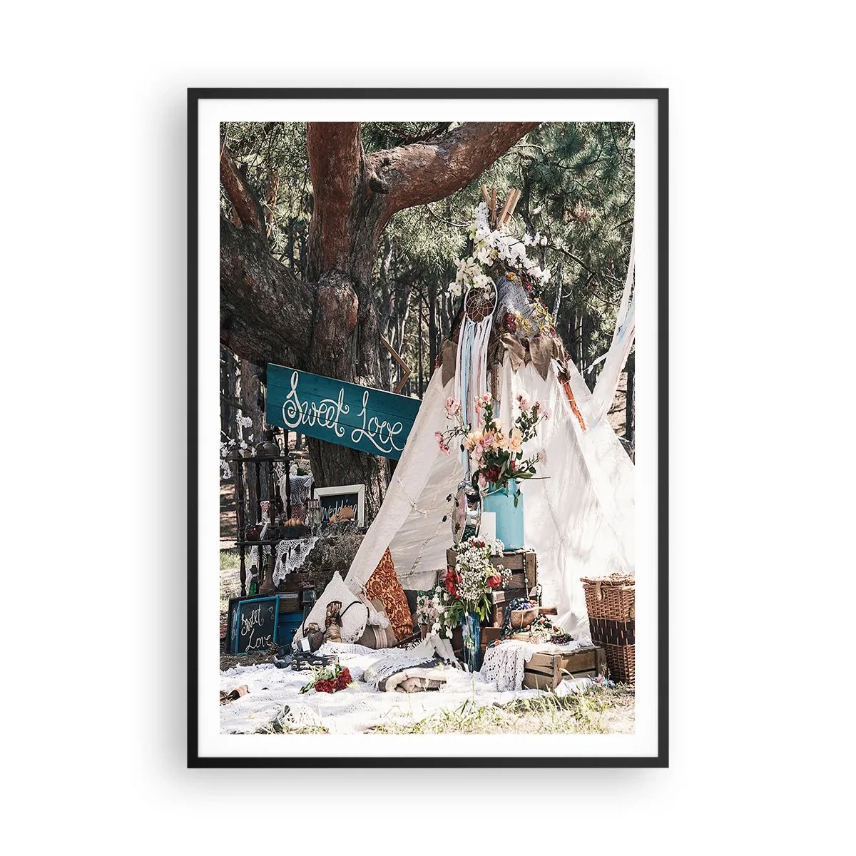 Poster in cornice nera - Make love... - 70x100 cm