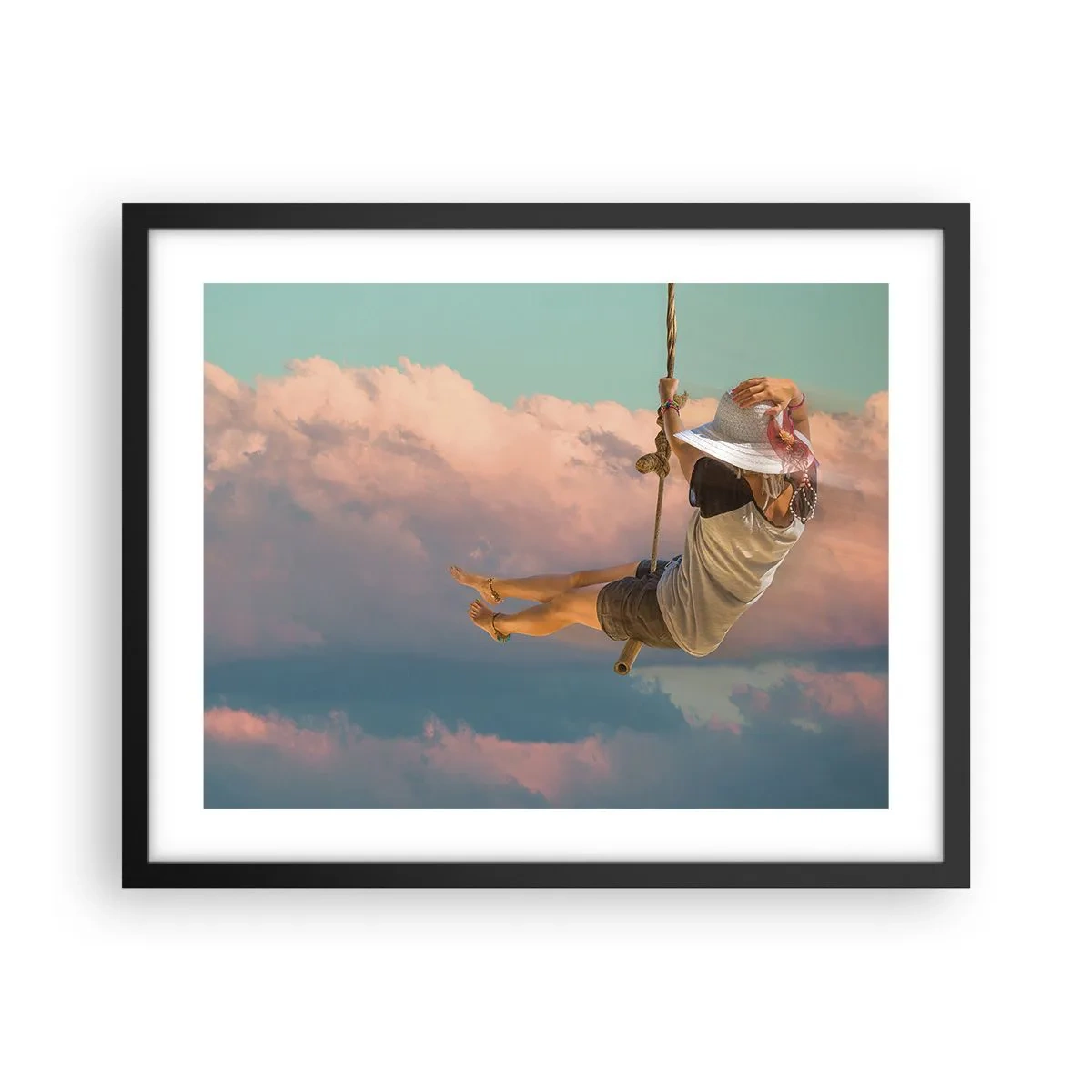 Poster in cornice nera - Divertimento tra le nuvole - 50x40 cm