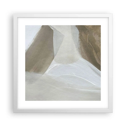 Poster in cornice bianca - Onda di bianco - 40x40 cm