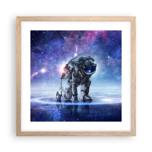 Poster in cornice rovere chiaro - Il cielo stellato sopra di me - 40x40 cm