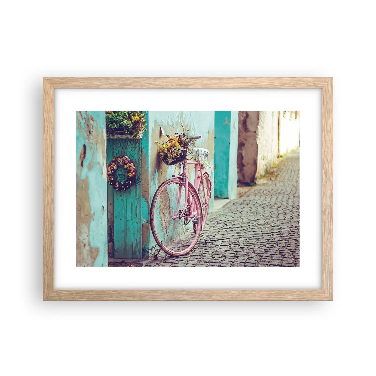 Poster in cornice rovere chiaro - Torno subito - 40x30 cm