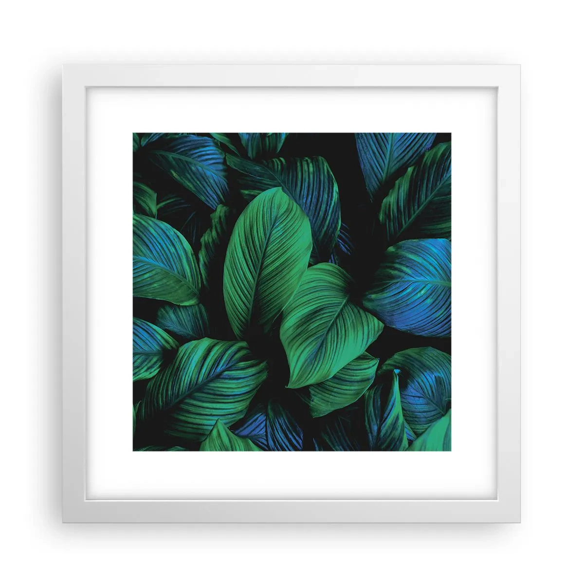 Poster in cornice bianca - Nella folla verde - 30x30 cm