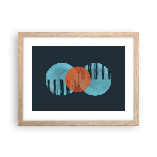 Poster in cornice rovere chiaro - Composizione simmetrica - 40x30 cm
