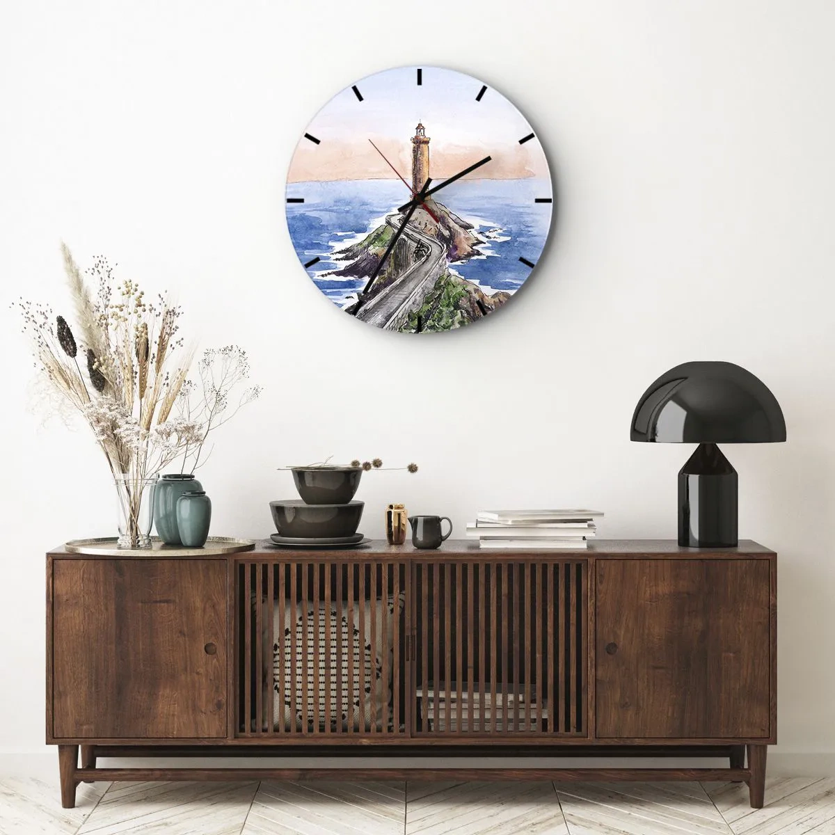 Orologio da parete - Orologio in Vetro - Rivolto verso il mare - 40x40 cm
