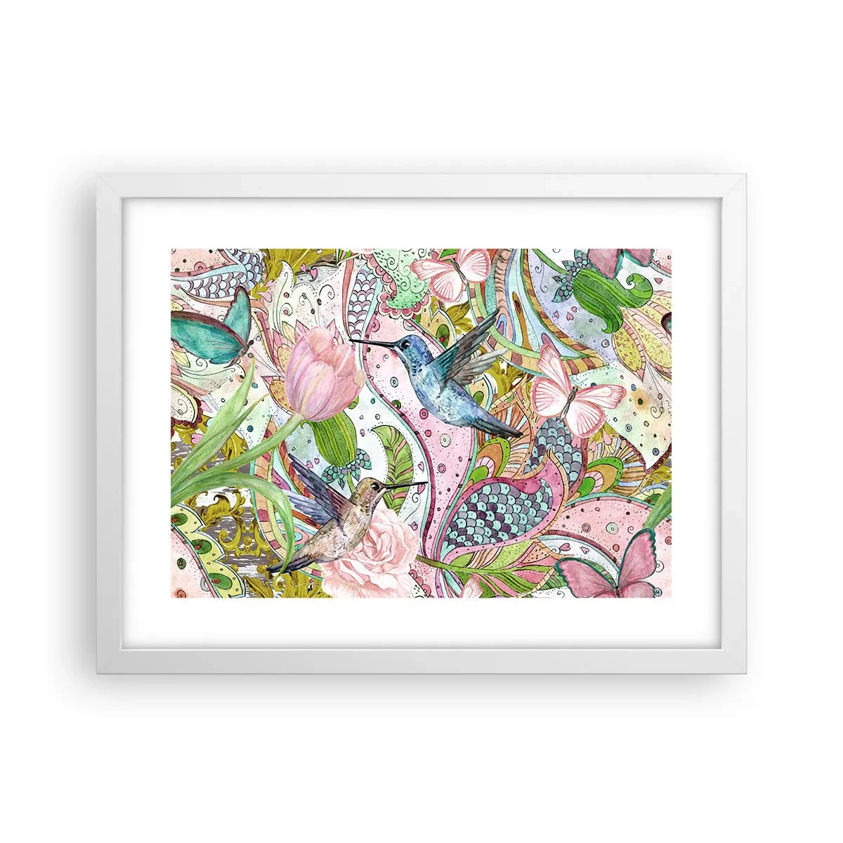 Poster in cornice bianca - Intrecciate nei rami - 40x30 cm