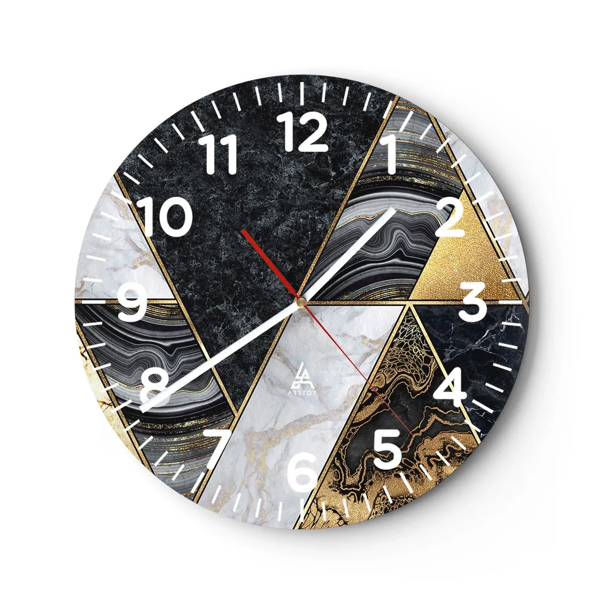 Orologio da parete - Orologio in Vetro - Pietra su pietra - 30x30 cm