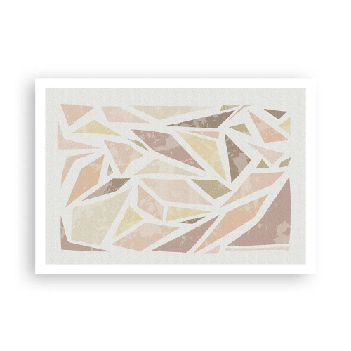 Poster - Forme geometriche astratte in colori pastello - 100x70cm - Composizione da vetrata - Decorazione murale moderna per soggiorno e camera da letto ARTTOR
