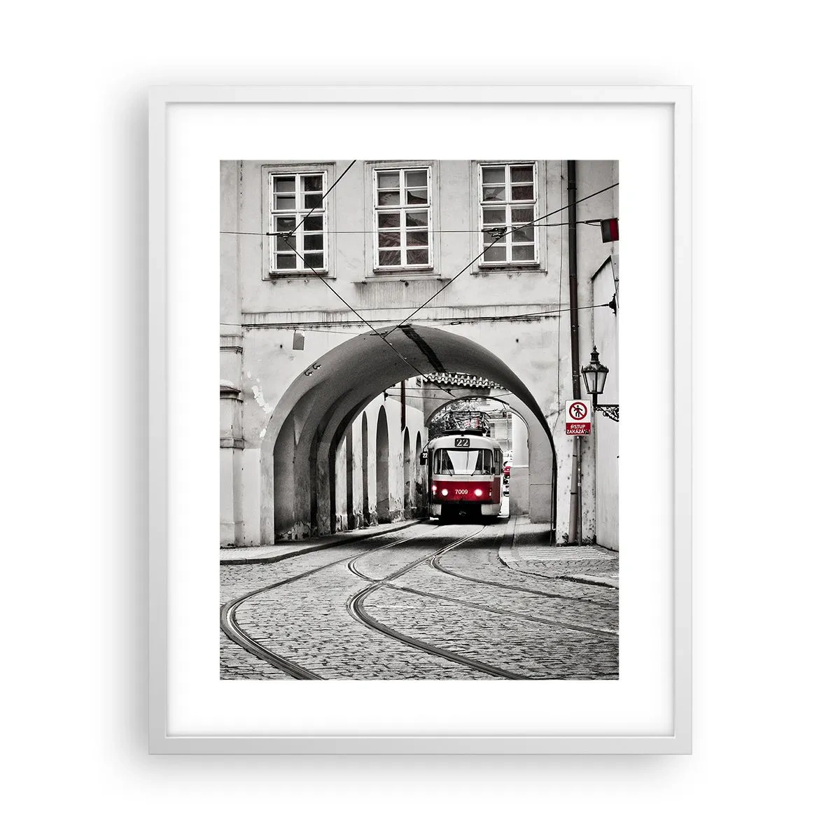Poster in cornice bianca - Attraverso il labirinto cittadino - 40x50 cm