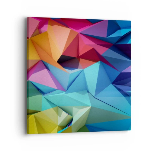 Quadro su tela - Stampe su Tela - Origami arcobaleno - 40x40 cm