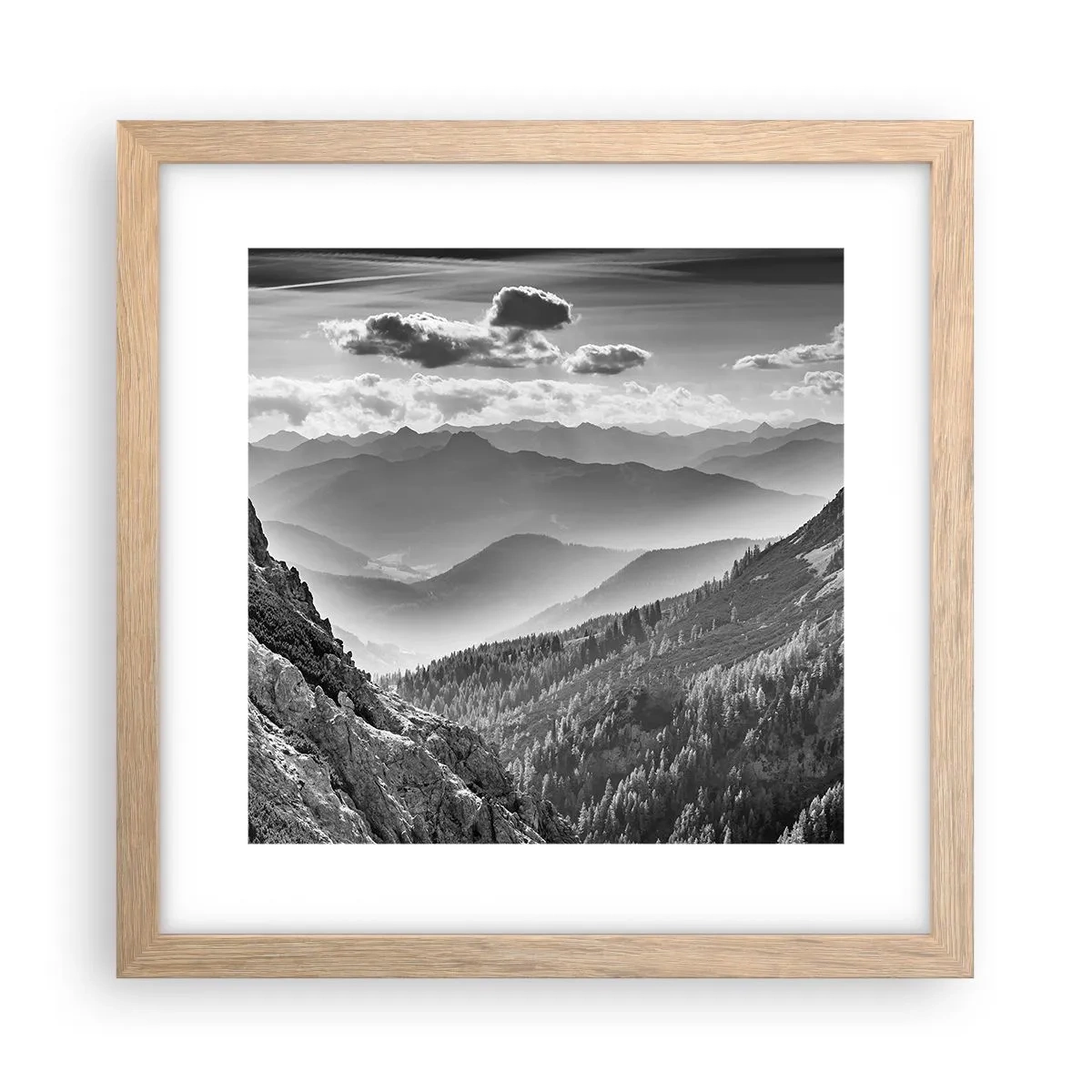 Poster in cornice rovere chiaro - Fino all'orizzonte - 30x30 cm