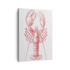 Quadro su tela - Stampe su Tela - Disegno di un'aragosta in tonalità rossa - 50x70cm - Aragosta d'agosto - Decorazione murale moderna per soggiorno e camera da letto ARTTOR