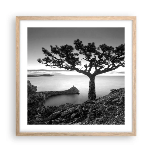 Poster in cornice rovere chiaro - Pace fino all'orizzonte - 50x50 cm