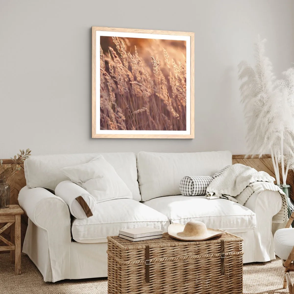 Poster in cornice rovere chiaro - Pronti a salutare l'autunno - 50x50 cm