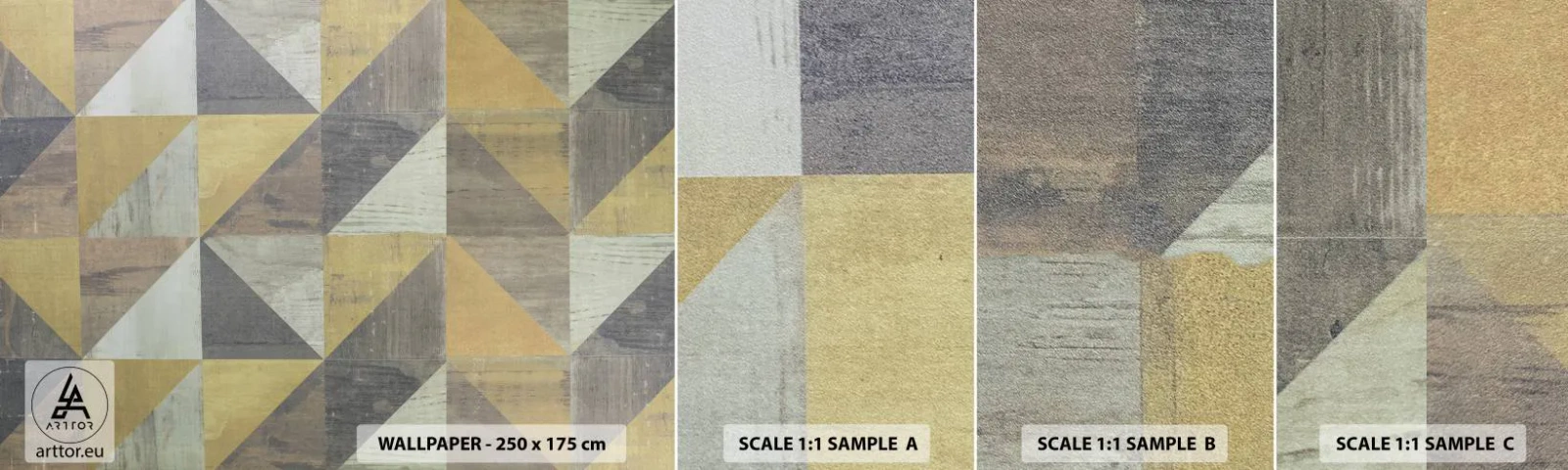 Campione di Fotomurale Adesivo Deluxe Sticker - Secondo i triangoli - Astrazione, Pezzo, triangoli - 100x30 cm