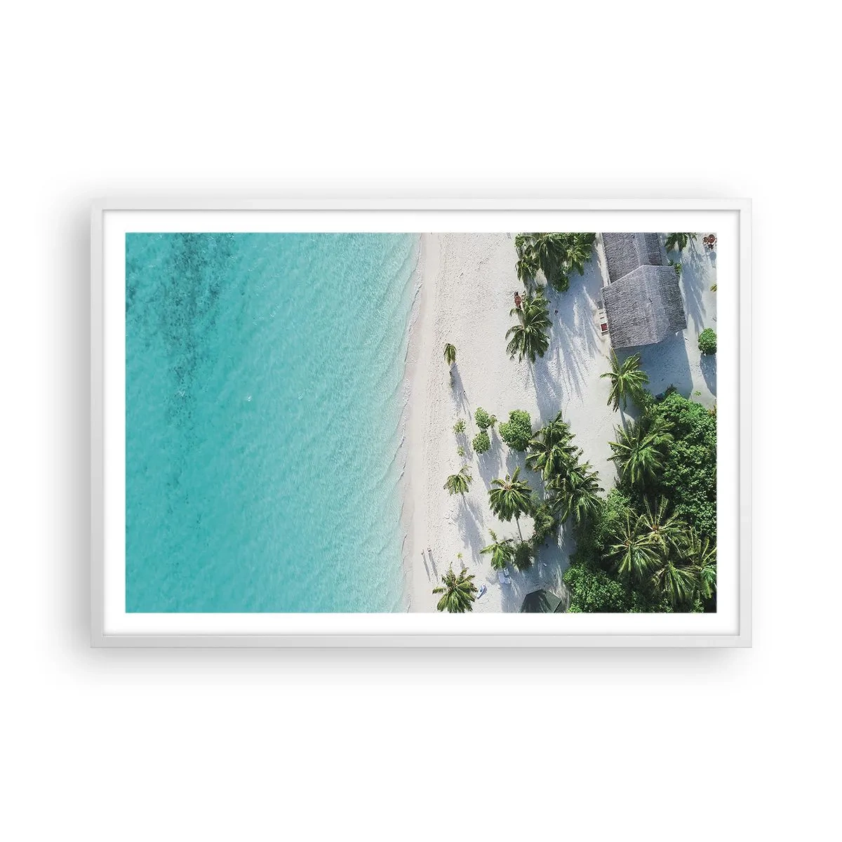 Poster in cornice bianca - Vacanze in paradiso - 91x61 cm