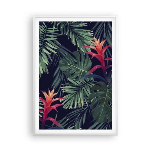 Poster in cornice bianca - Fiammante nel verde - 70x100 cm