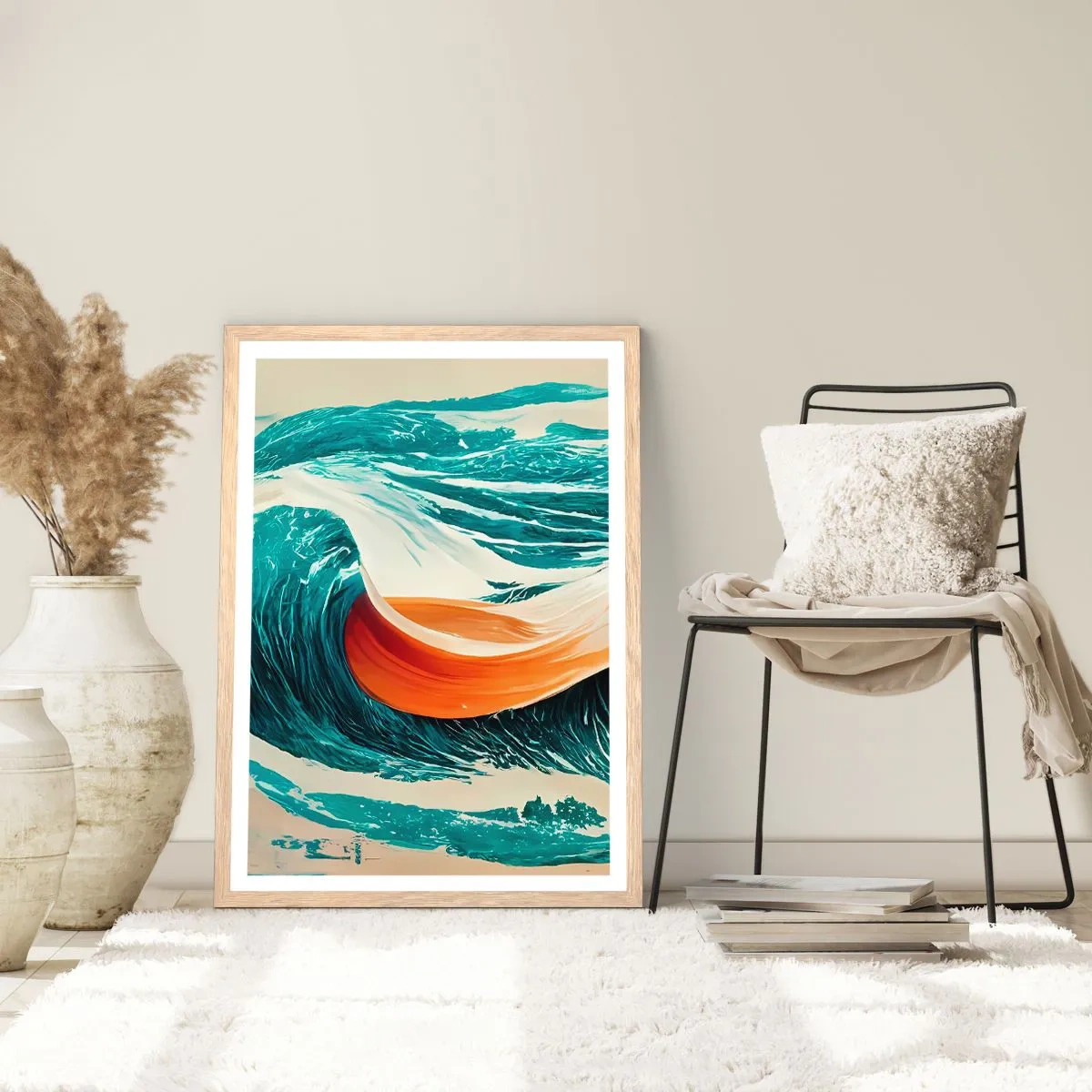 Poster in cornice rovere chiaro - Il sogno del surfista - 40x50 cm