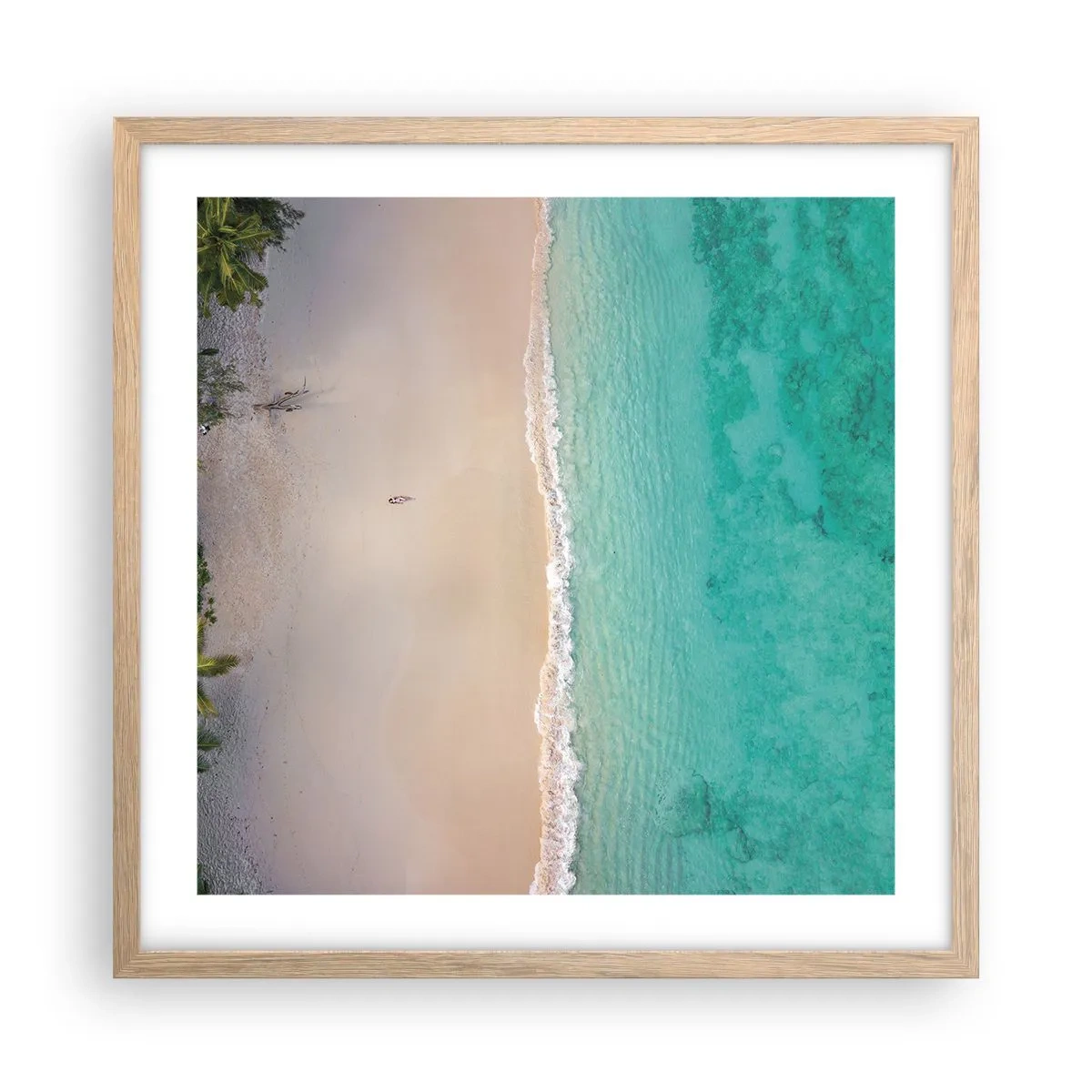Poster in cornice rovere chiaro - Spiaggia del paradiso - 50x50 cm