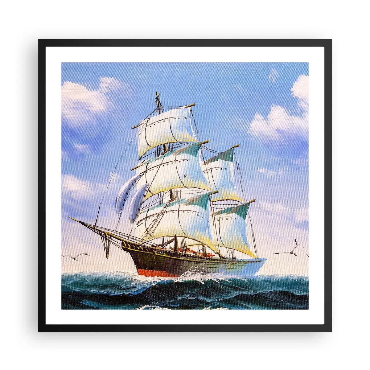 Poster in cornice nera - Con orgoglio nel vento - 60x60 cm