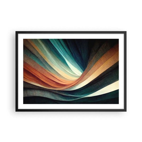 Poster in cornice nera - Onde astratte in tonalità calde e fredde - 70x50cm - Intessuto di colore - Decorazione murale moderna per soggiorno e camera da letto ARTTOR