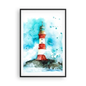 Poster in cornice nera - L'unità dei quattro elementi - 61x91 cm