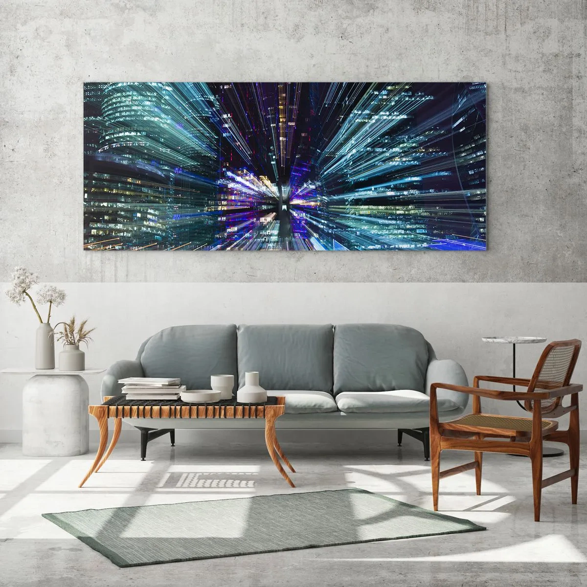 Quadro su vetro - Passaggio nell'iperspazio - 100x40 cm