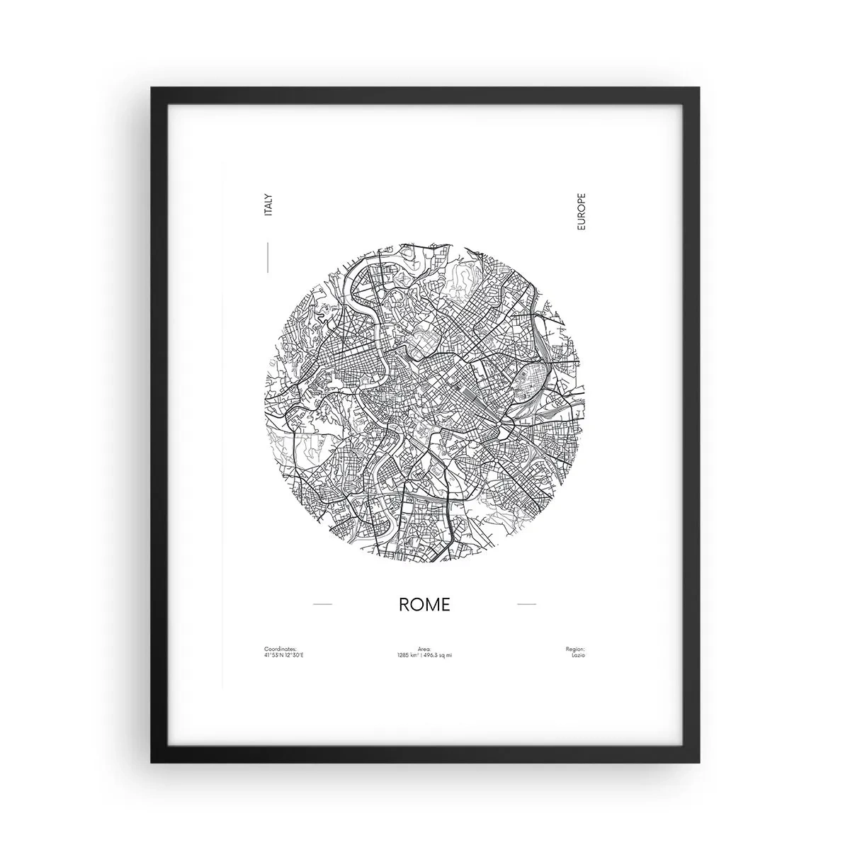 Poster in cornice nera - Anatomia di Roma - 40x50 cm