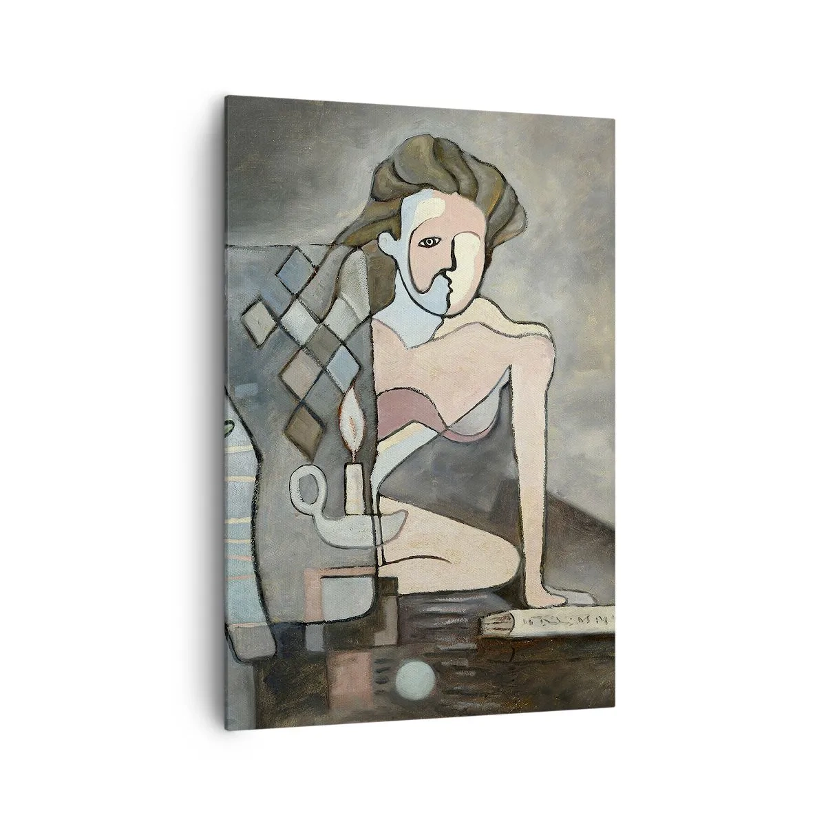 Quadro su tela - Stampe su Tela - Figure astratte in una composizione simbolica dal significato profondo - 70x100cm - Mosaico di spirito e materia - Decorazione murale moderna per soggiorno e camera da letto ARTTOR