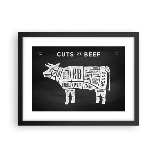 Poster in cornice nera - Il sillabario del macellaio - 40x30 cm