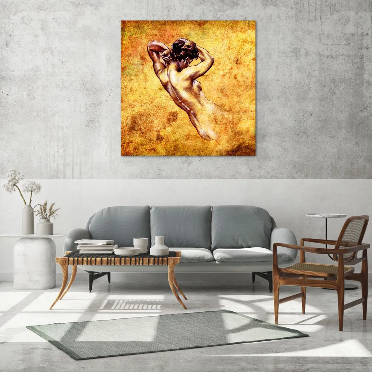 Quadro su vetro - Nuda, ma sempre misteriosa - 30x30 cm