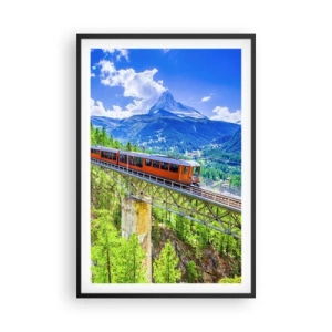 Poster in cornice nera - Ferrovia alpina - 61x91 cm