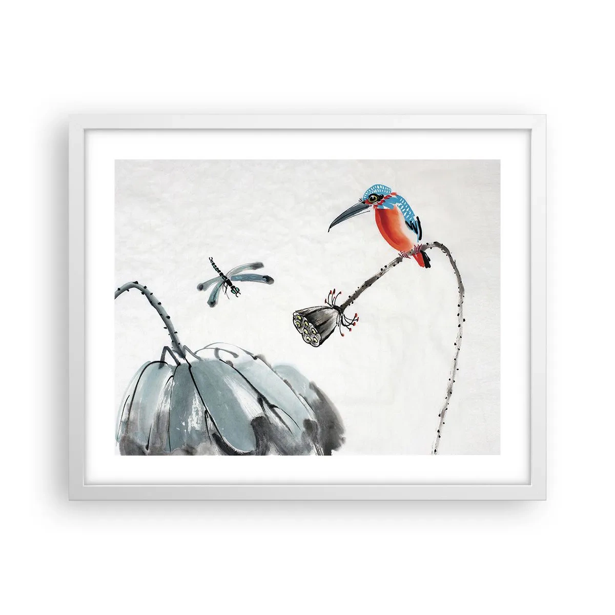 Poster in cornice bianca - La vita del prato - 50x40 cm