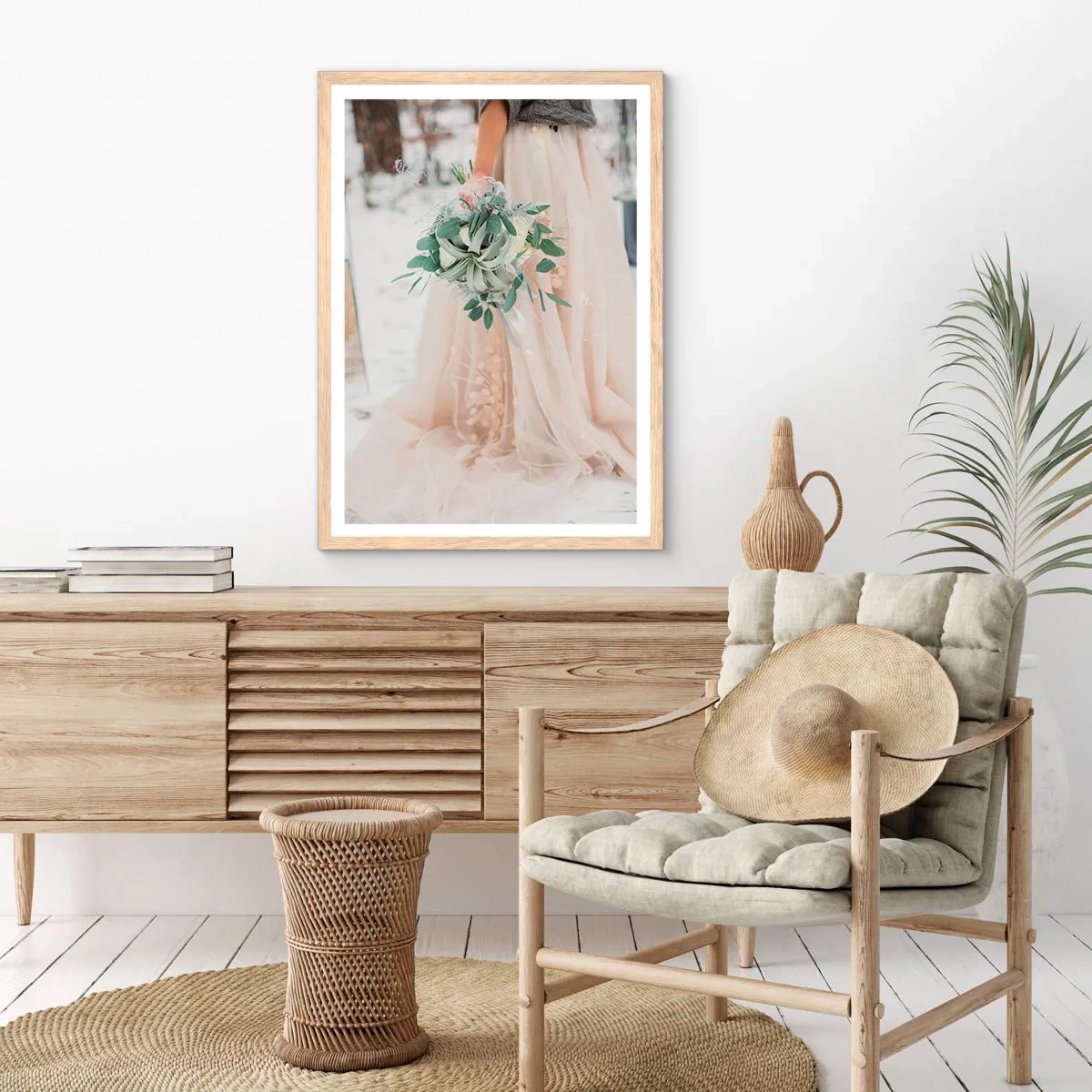 Poster in cornice rovere chiaro - E vissero felici e contenti - 50x70 cm