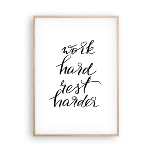 Poster in cornice rovere chiaro - L'equilibrio della vita - 70x100 cm