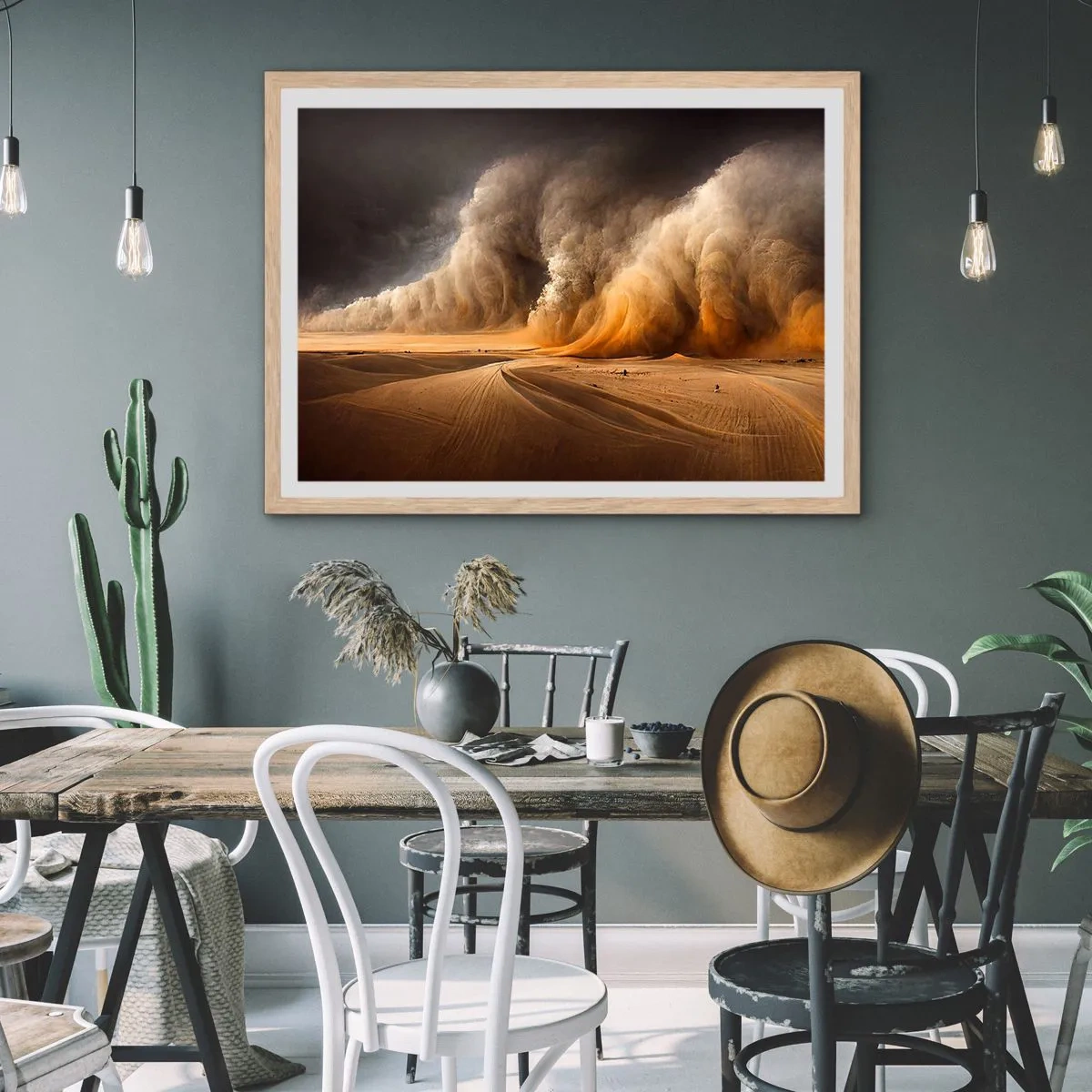 Poster in cornice rovere chiaro - L'ira del deserto - 40x30 cm