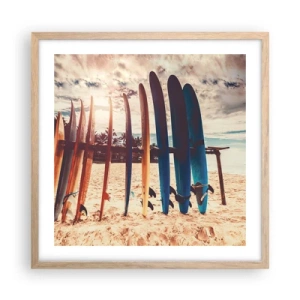 Poster in cornice rovere chiaro - Buonanotte, a domani - 50x50 cm