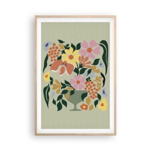 Poster in cornice rovere chiaro - Bouquet pieno di vita - 61x91 cm